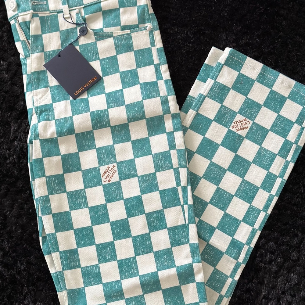 Louis Vuitton Blue and White Slim Jeans